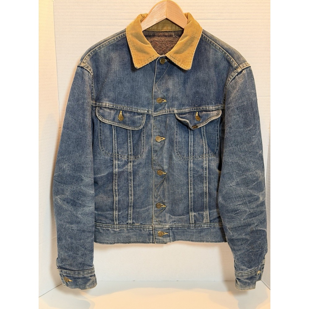 Vtg Lee Jacket Mens 42 Blue 1960s Storm Rider Blanket Lined Denim Trucker no tag
